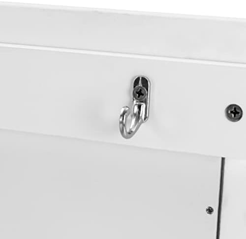 Wall-Mounted Ironing Board with Mirror and Hooks