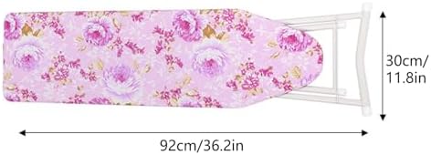 Foldable Ironing Board with Heat-Resistant Cover Purple