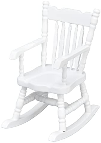 Dollhouse Rocking Chair Mini Wood Chair for Home Decor