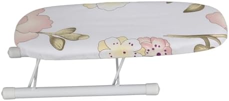 Mini Ironing Board with Foldable Legs and Peony Fabric Cover