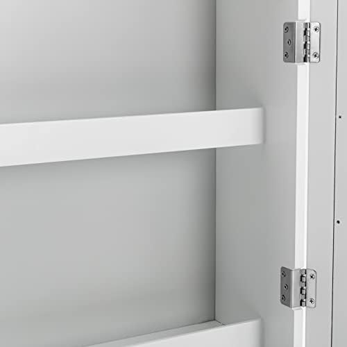 Wall-Mounted Ironing Board with Mirror and Hooks