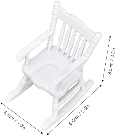 Dollhouse Rocking Chair Mini Wood Chair for Home Decor