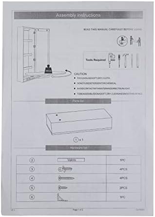 DYRABREST Wall Mount Ironing Board Cabinet with Mirror and Storage
