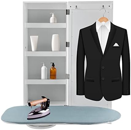 Wall Mounted Ironing Board Cabinet with Mirror and Rotation