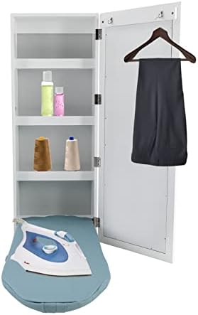 Wall Mounted Ironing Board with Dressing Mirror