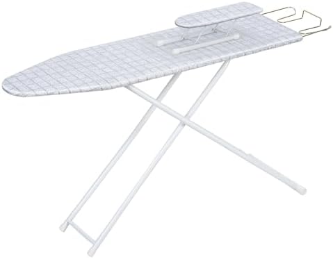 42 Inch Foldable Ironing Board with Heat-Resistant Plaid Cover