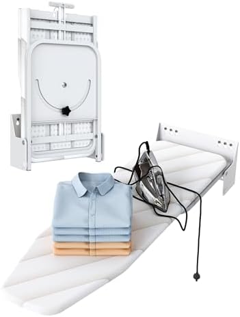 Space Saving Wall Mounted Ironing Board with 180 Swivel and Detachable Cover