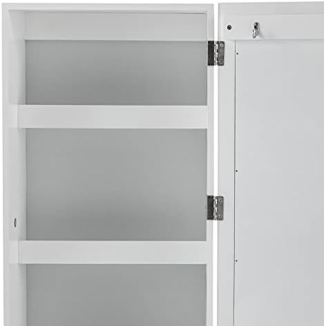 Silencear Wall-Mounted Ironing Board Cabinet with Mirror White