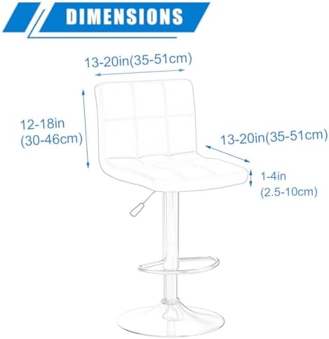 Levoberg Bar Stool Covers Set of 2 Printed Slipcovers with Backs