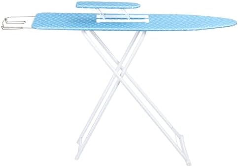 PAPABA Ironing Board with Foldable Iron Rest and Heat-Resistant Cover Blue