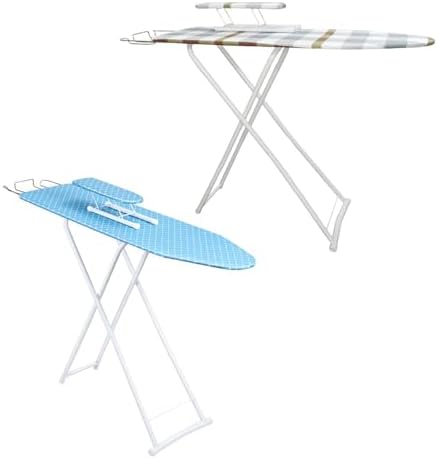 PAPABA Ironing Board with Foldable Iron Rest and Heat-Resistant Cover Blue