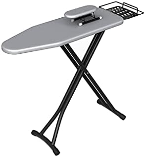 Foldable Ironing Board with 4-Tube Bracket 90cm Large Ironing Shelf Adjustable Height