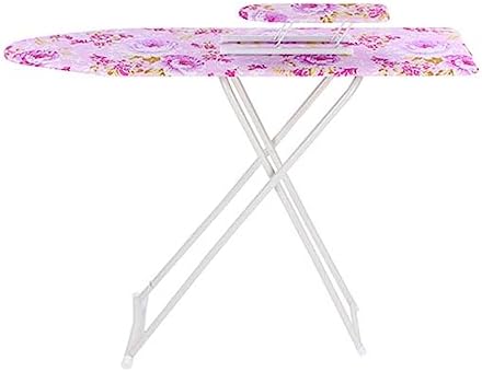 Adjustable Height Foldable Ironing Board with Pad and Cover 36x12 Inches Purple