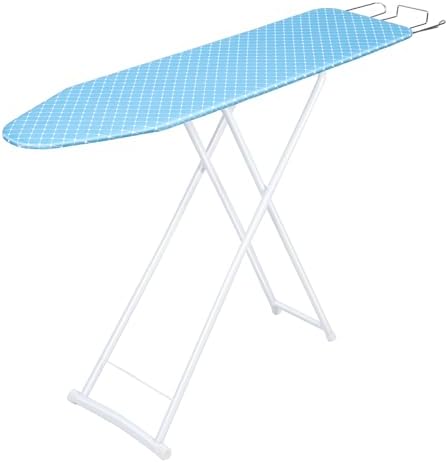 PAPABA Ironing Board with Foldable Iron Rest and Heat-Resistant Cover Blue