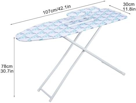 Foldable Ironing Board with Height Adjustment and Iron Rest