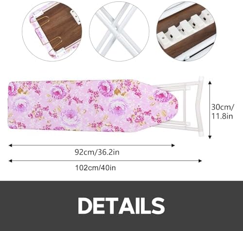 Foldable Ironing Board with Iron Rest Purple