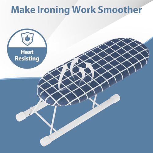 Kandishiex Small Portable Ironing Board with Non-Slip Feet