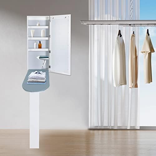 Wall Mounted Ironing Board with Storage Cabinet