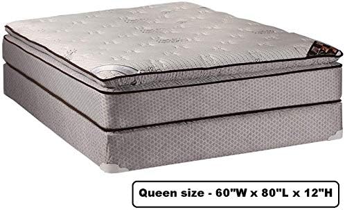 Dream Solutions USA Spinal Plush Queen Mattress Set with Metal Frame