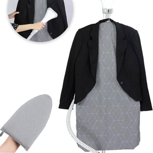 Folding Garment Steamer Board with Dust Cover - Space Saving Ironing Mat Pad Grey