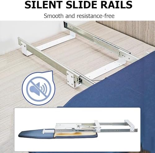Foldable Rotated Ironing Board with Heat-Resistant Cover Blue