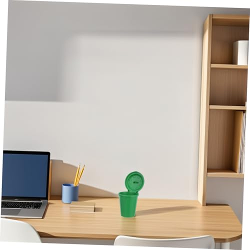 10Pcs Green Mini Trash Can with Lid for Desktop Use