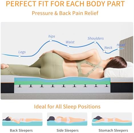 ESHINE Queen 10 Inch Gel Memory Foam Mattress in a Box