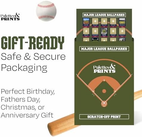Pro Baseball Stadiums Scratch Off Poster 2024
