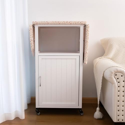 Deluxe Ironing Board with Storage Cabinet and Wheels