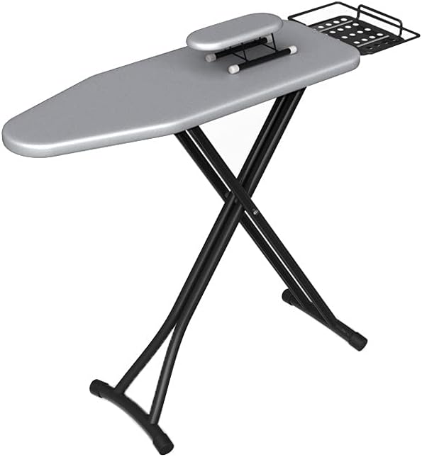 Foldable Ironing Board with 4-Tube Bracket 90cm Large Ironing Shelf Adjustable Height