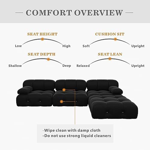 JACH 104 Inch Modern Sectional Sofa with Ottoman