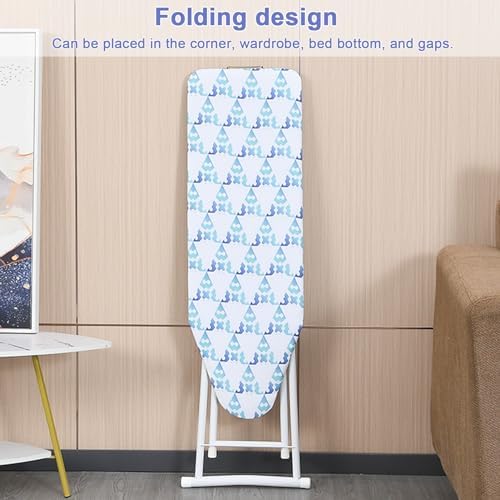 Foldable Ironing Board with Height Adjustment and Iron Rest