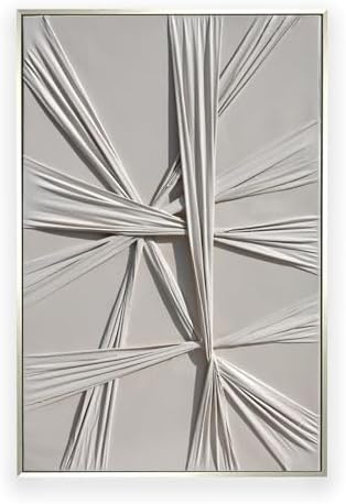 Beige 3D Fabric Abstract Wall Art 315x47 Inches