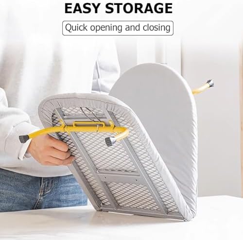 Space-saving Folding Ironing Board with Iron Stand
