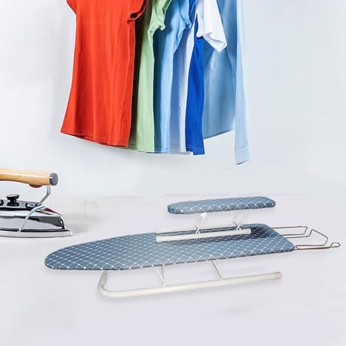 HEVIRGO Foldable Ironing Board with Anti-Slip Feet and Heat-Resistant Cover