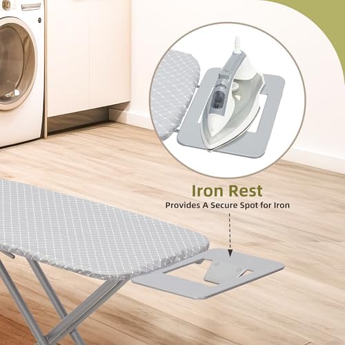 Ironing Board 48x15 with Iron Holder and Adjustable Height
