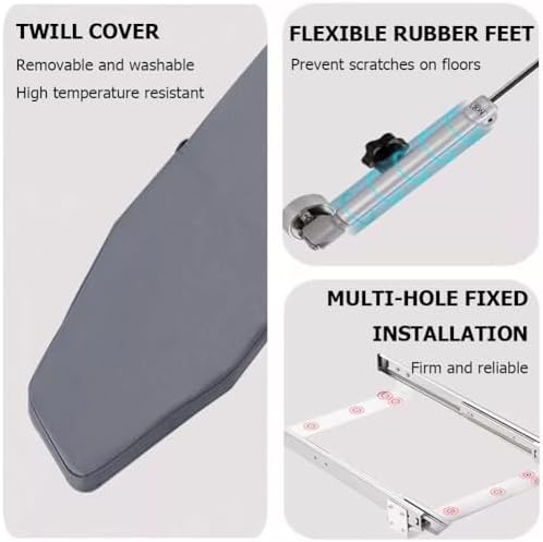 Retractable Ironing Board with 180 Swivel and Foldable Design