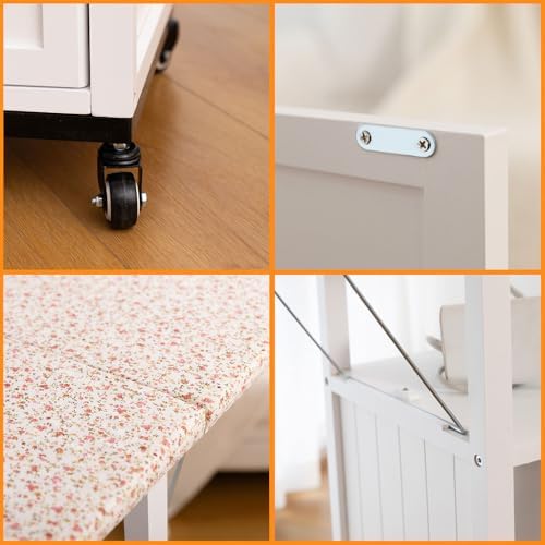 Deluxe Ironing Board with Storage Cabinet and Wheels