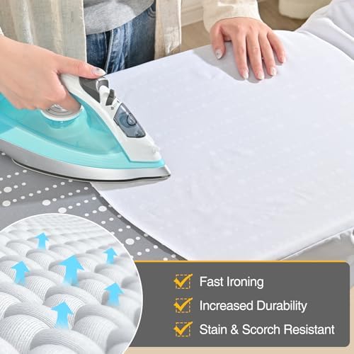 APEXCHASER Heavy Duty Ironing Board with Iron Rest and Clothes Rack