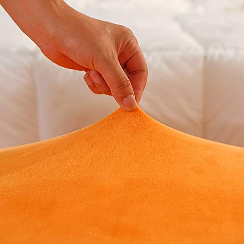 Rectangle Velvet Ottoman Cover with Lid for Storage