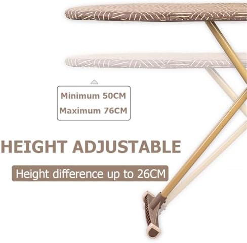 Adjustable Height Ironing Board with Cover and Steam Iron Rest