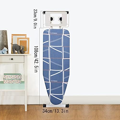 Large Vertical Ironing Board with Adjustable Height and Iron Bucket