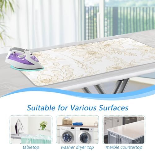 Tatenale Ironing Mat - Portable Gold Floral Design