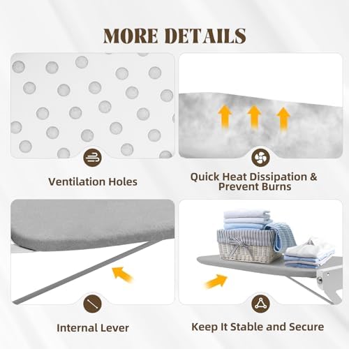 Foldable Wall-Mounted Ironing Board with 180 Rotate