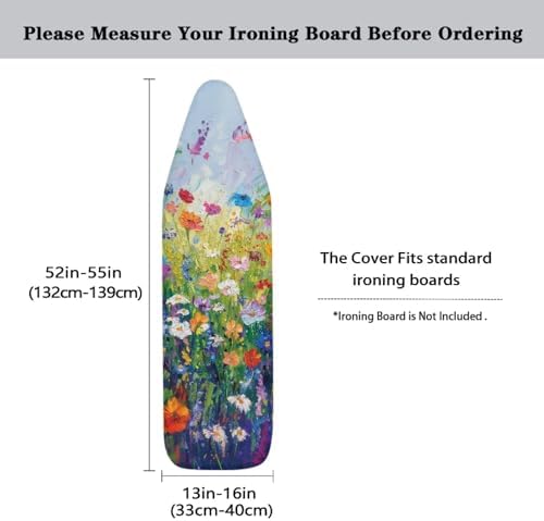 Wild Floral Art Ironing Board Cover Stain Resistant 15x54