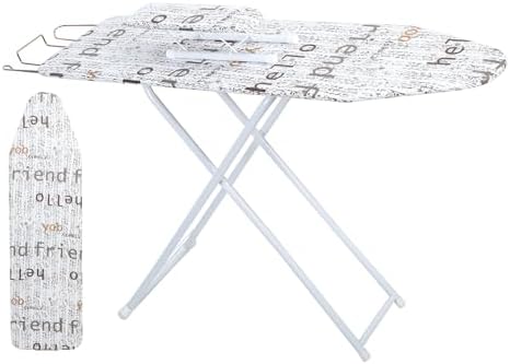 Full Size Foldable Ironing Board with Adjustable Height and Iron Rest