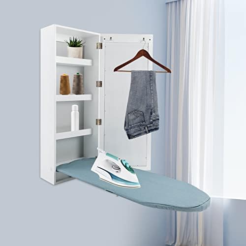 Wall Mounted Ironing Board with Dressing Mirror