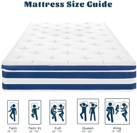 OOTDAY 10 Inch Medium Firm Full Mattress in a Box