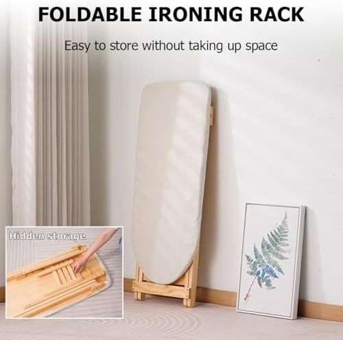 Solid Wood Foldable Ironing Board with Height Adjustment
