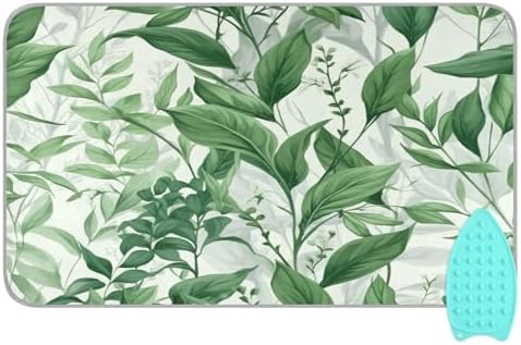 Green Plants and Leaves Ironing Mat Foldable Durable
